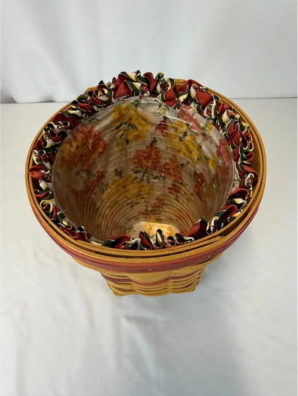 1998 Longaberger May Series Snapdragon Basket w/Liner & Protector 7.5
